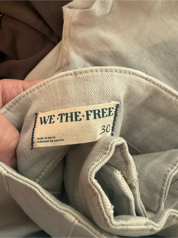 We The‎ Free People Jayde Flare Jeans High Rise Stretch Denim Light Gray - Image 6