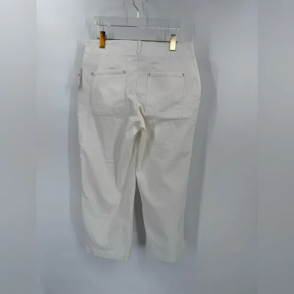Anthropologie Maeve‎ Ivory White Cropped Pants size 6 NWT - Image 8