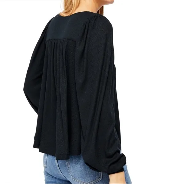 Free People devin Henley top black sz‎ L - Image 2
