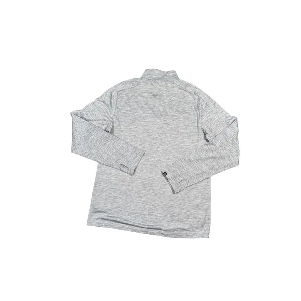 Gaiam Womens Gray Heathered Half‎ Zip Pullover Thumb Hole Athletic Top - Image 4