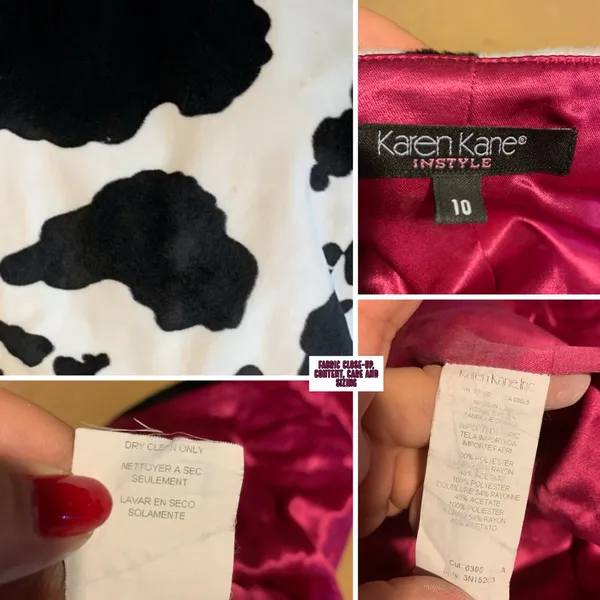 Karen Kane Y2k White & Black Faux Fur Cow Print Blouse Top (10) - Image 10