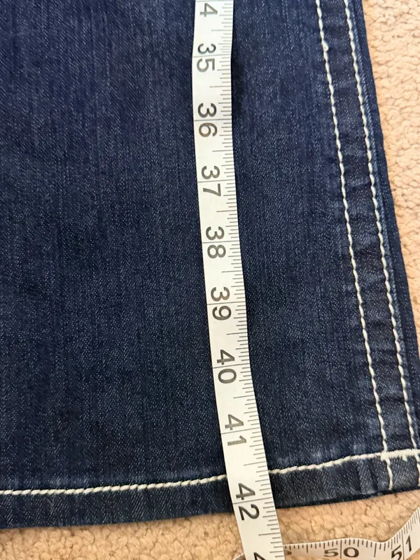 Miss Me Dark Wash Bootcut Jeans • White Stitching • Rhinestone Back Pockets • 32 - Image 7
