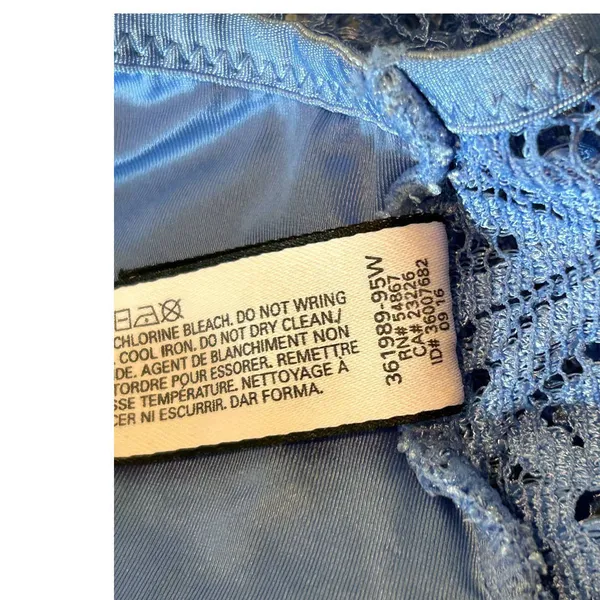 Victoria's Secret‎ Bralette Womens Small Blue Longline Lace Plunge Bralette - Image 7