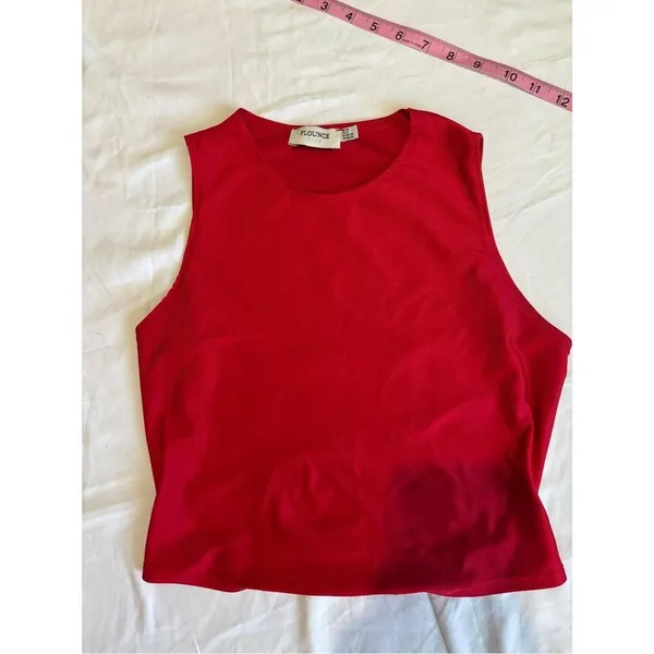 Flounce Club Sleeveless Red Tank Top | Size 6 - Image 3