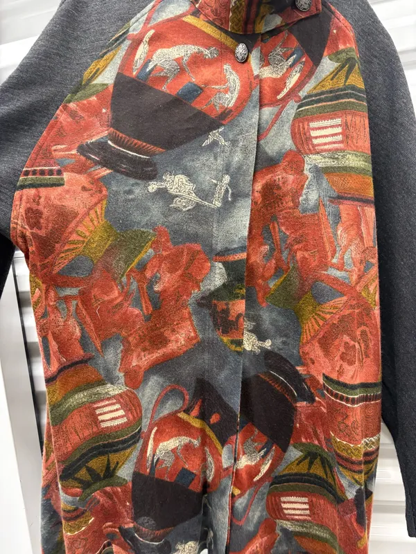 Vintage Rialto California High Collar Mixed Media Jacket - Image 2