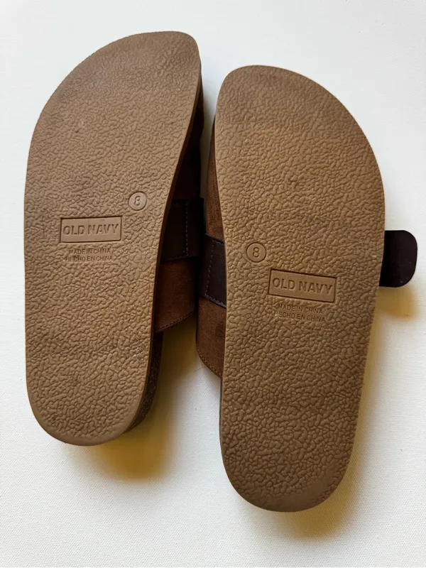 Old Navy Brown Suede Buckle Slide Loafers - Image 4