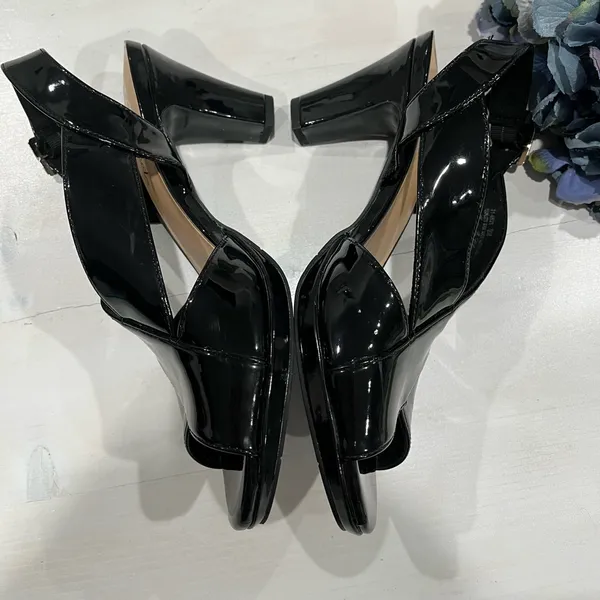 Easy street black patent faux leather slingback dress heels size‎ 9 - Image 5
