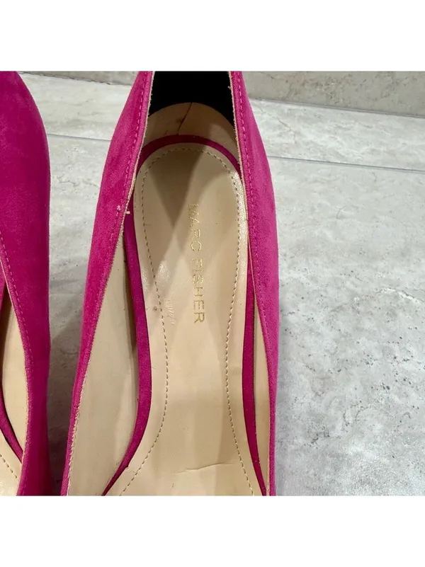 Marc Fisher Pink Faux Suede Heels size 9.5 - Image 6