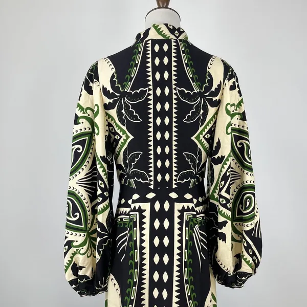 NWOT Farm Rio Mystic Scarf Floral Long Sleeve V Neck Maxi Dress Size XS - Image 7