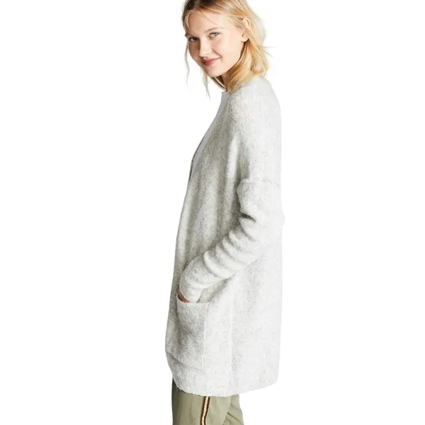 Free People Women's Phantom Cardigan sweater Grey gray large wool blend pockets - Image 5