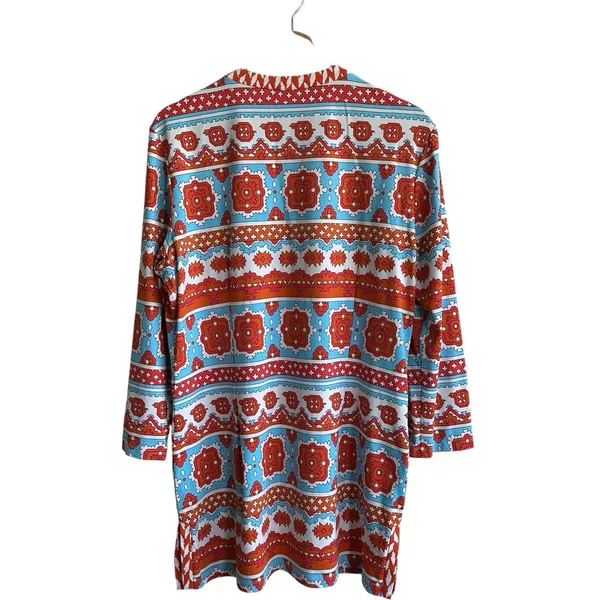 J. McLaughlin For Dillards Mini Dress XL Geo Print Long Sleeves Colorful Tunic - Image 2