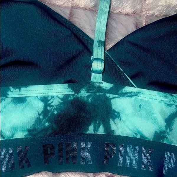 PINK Victoria's Secret‎ Green Sports Bra Intimates - Image 13