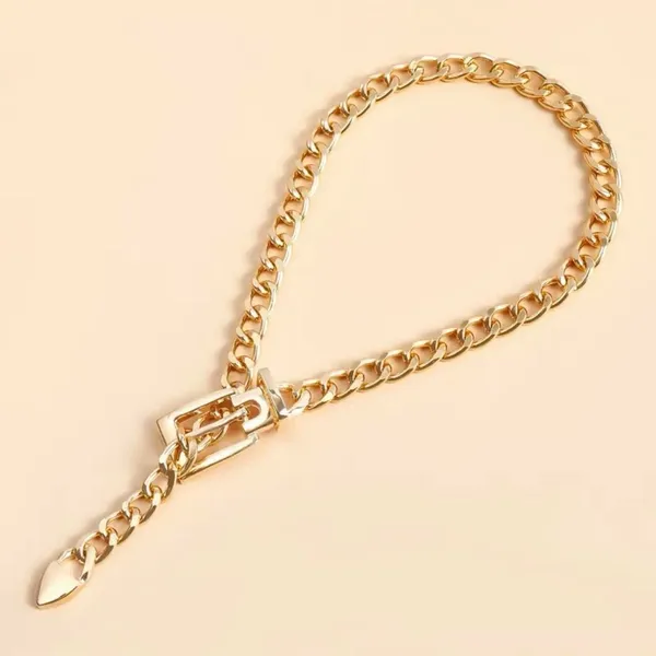 Stylish Chain Belt Casual‎ Golden Plated Metal Waist Chain Adjustable One Size - Image 4