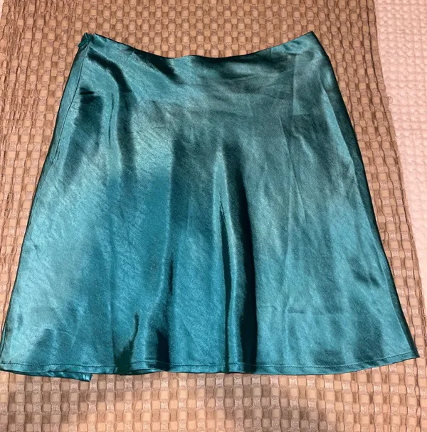 Lulus Flirty Days Teal Blue Satin Mini Skirt - Image 4