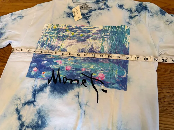 NWT Tie dye Monet water lilies T shirt size S - Image 9
