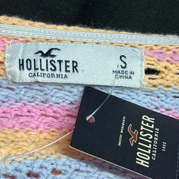 Hollister Crochet Halter‎ Top Small Boho Festival Knit Y2K Fairycore Summer NEW! - Image 3