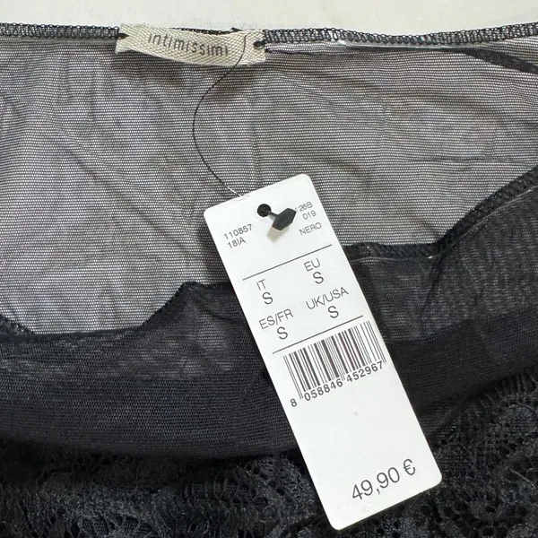 Intimissimi Black Lace 3/4 Sleeve Size Small NWT - Image 3