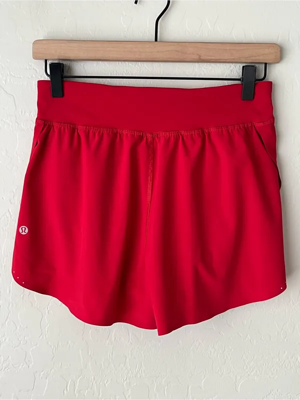 Lululemon Fast and Free Reflective High-Rise Classic-Fit Shorts Dark Red 4 - Image 5