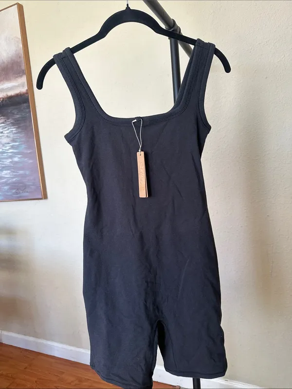 SKIMS Cotton Jersey Maternity Onesie | Soot Size XXS NWT - Image 4