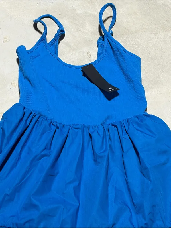 Lulus loveable cutie Blue sleeveless Tiered Midi Dress small NWT - Image 6