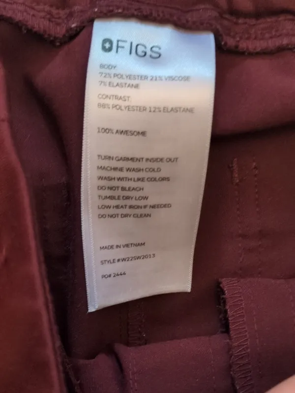 Figs Yola High-Rise Slim Scrub Pants Size XS - Image 4