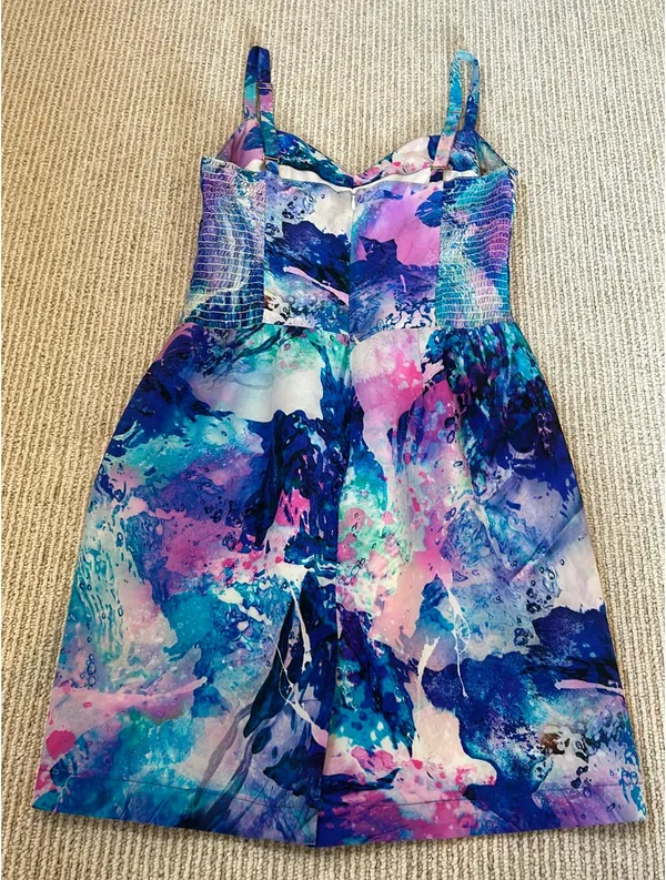 Amanda Uprichard Dress Silk L Purple/Blue/Pink - Image 2