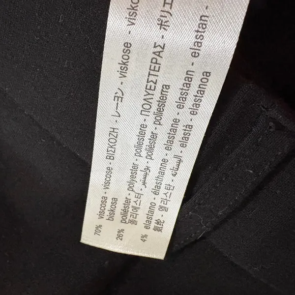 Zara Black Pants Rhinestone Trim High Rise Slim‎ Fit Casual Trousers Size Medium - Image 9