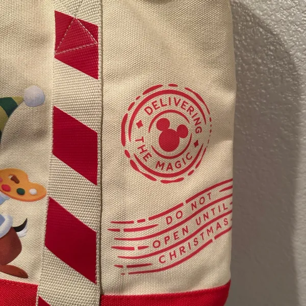 NWT Disney Parks Chip n Dales Christmas Canvas Tote Holiday Elves - Image 3