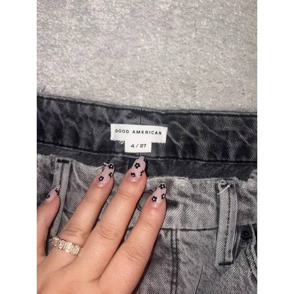 good american good cowboy bootcut jeans 4/27 Gray ColorBlock - Image 4