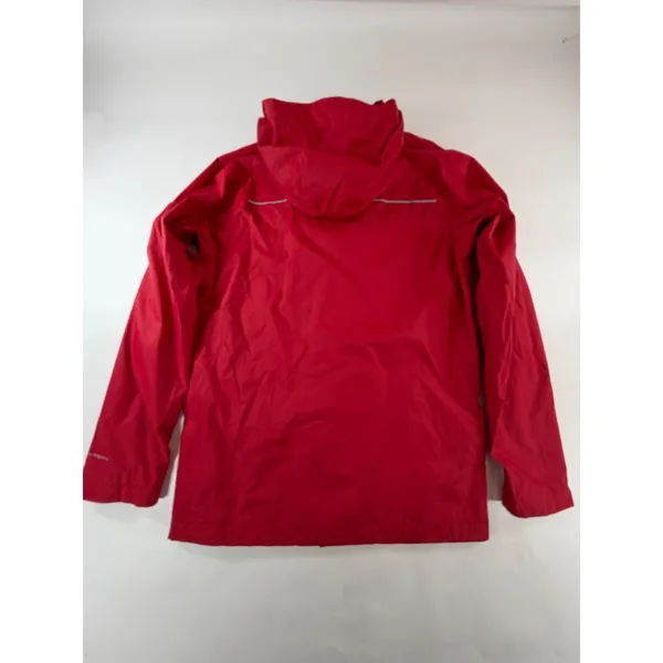 Columbia Girls Red Hooded Rain Jacket Size L 14/16 Mesh Lined RB2118 - Image 2
