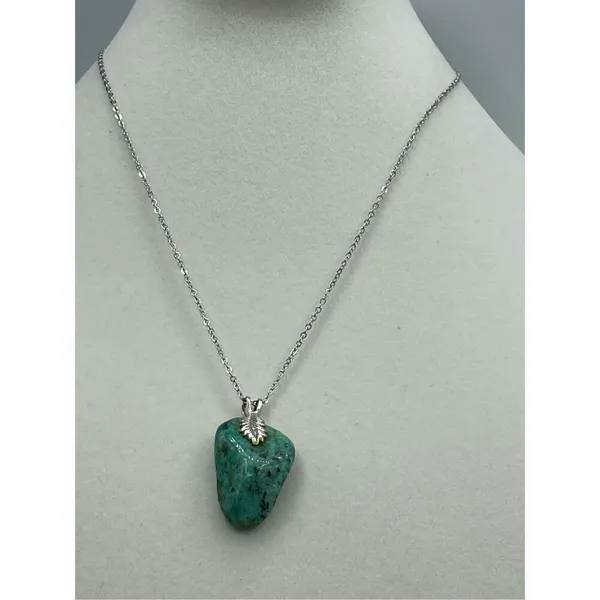 Copper Chalcedony pendant on stainless steel chain necklace - Image 2