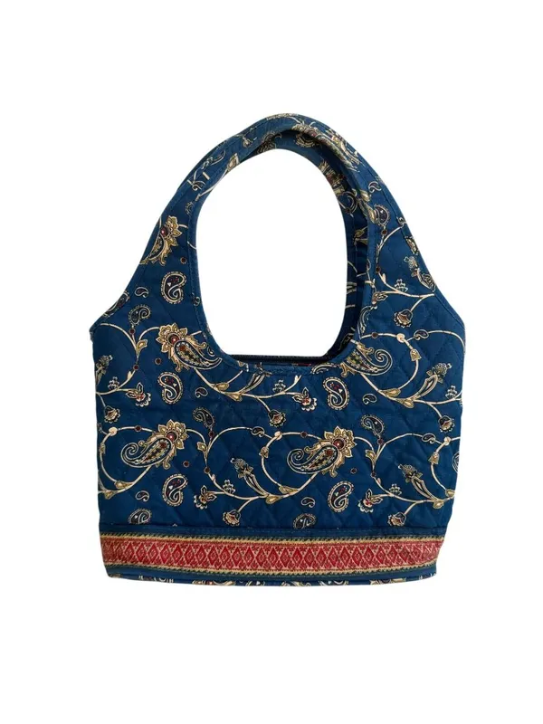 AMERICANA BY SHARIF Blue Floral Fabric Bucket Bag - Image 7