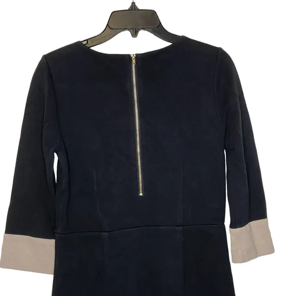 Banana Republic Women 4 Thick Knit Sheath Dress Back Zip Colorblock‎ 3/4 Sleeve - Image 7