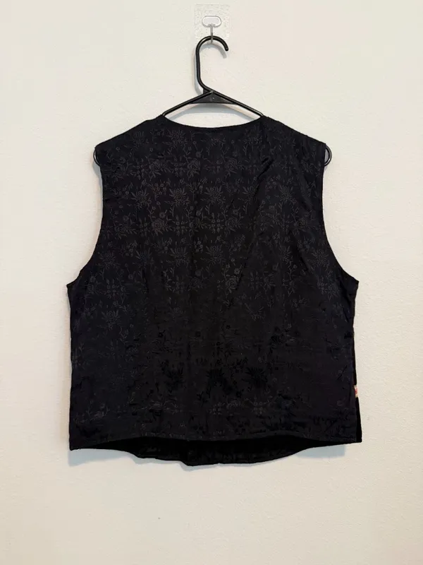 Vintage Black WhimsiGoth Patchwork Embroidered Vest - Image 3