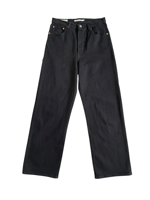 Levi’s Ribcage Straight Ankle Black Jeans Women’s Size 28 Button Fly - Image 2