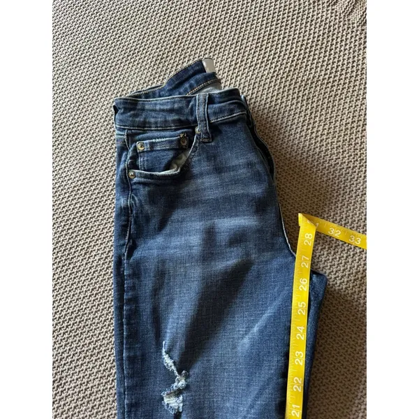Pistola Women's Blue Denim Distressed Slim Stretch Ankle Jeans‎ Size 28 - Image 9