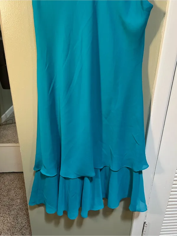 Drapers & Damons Women’s Size Medium Sleeveless Midi Dress Teal Blue Green Scoop - Image 7