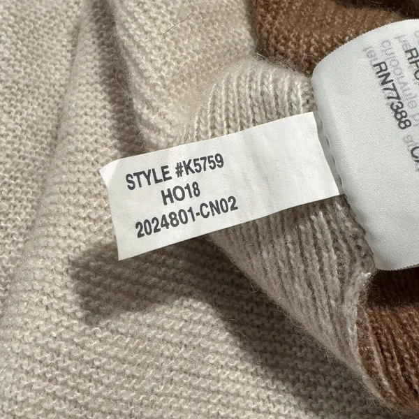 Madewell Sweater Merino Wool Alpaca Minimalist Neutral Scandi Colorblock Small - Image 5