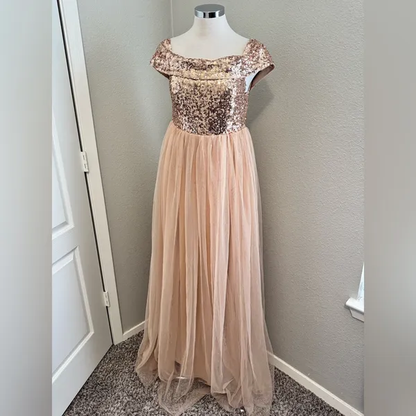 Faeriesty Sequin Bodice Tulle Prom Dress‎ Off Shoulder Formal Gown Evening Party - Image 3