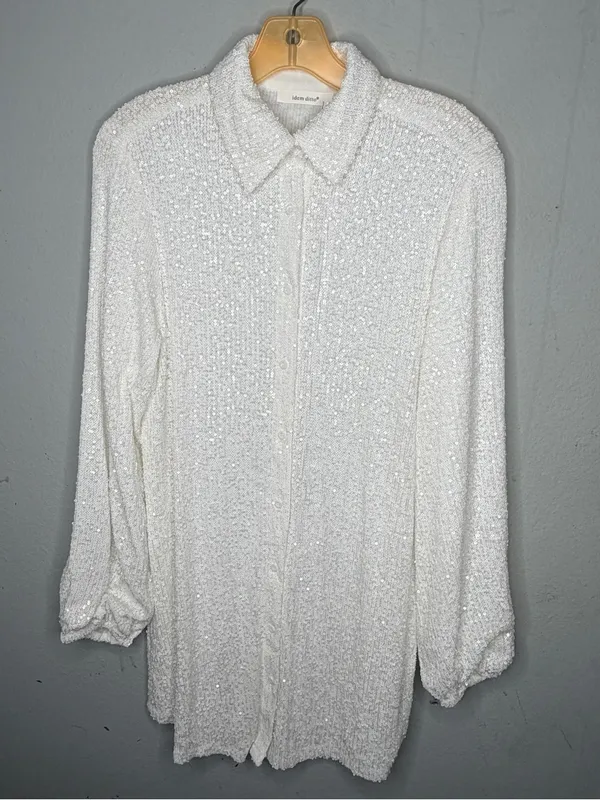 Idem Ditto Sequin White Dress nwt - Image 8