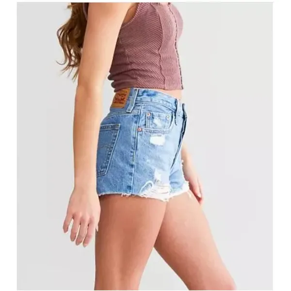 New Levi's Size 27 Women's 501 Original Fit High Rise Shorts Oxnard Athens Jump - Image 2