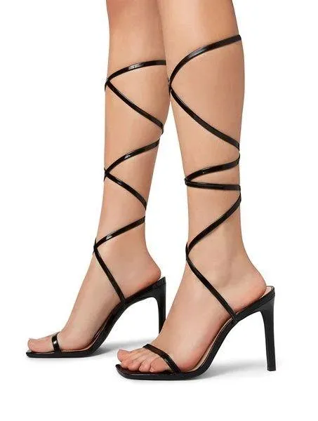 Steve Madden Black Patent Uplift Lace Up Heels - Image 6