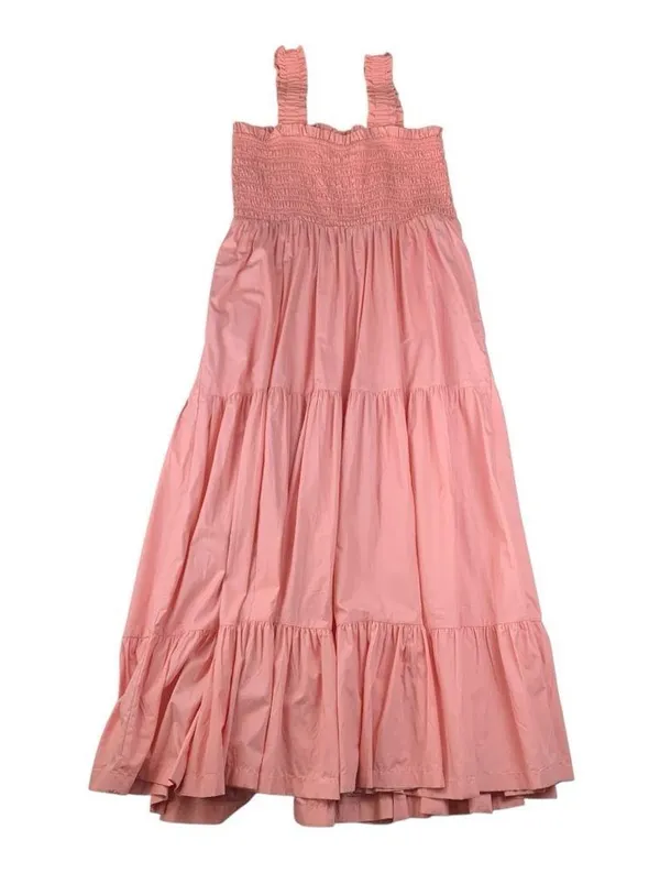 Abercrombie & Fitch women's XXL Pink tiered maxi Smocked Dress preppy guest 2x - Image 3
