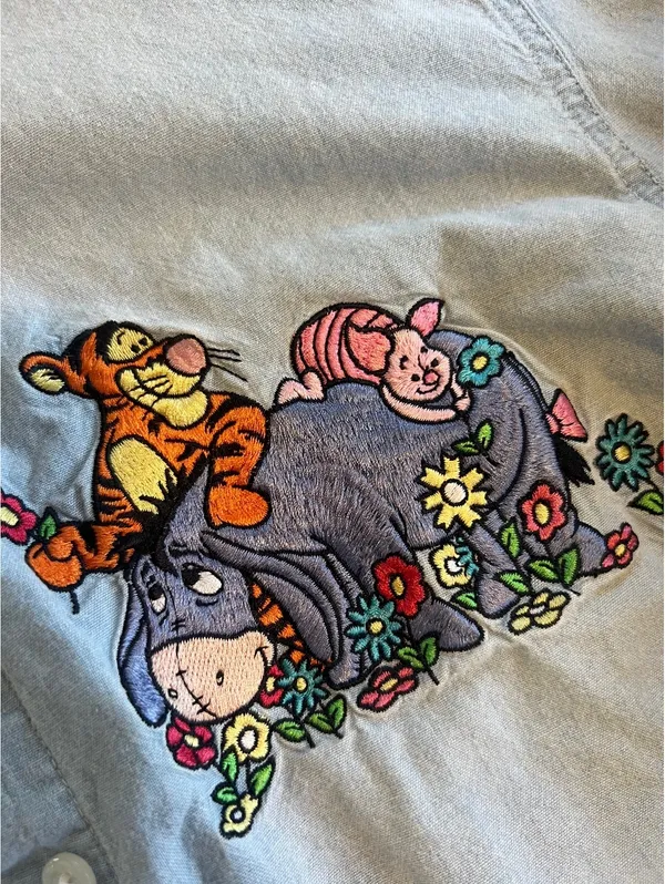 Vintage Disney Store Denim Embroidered Shirt - Image 4