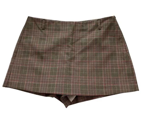 Zara Multicolor Plaid Skort Women Size Medium | 58-23 - Image 2