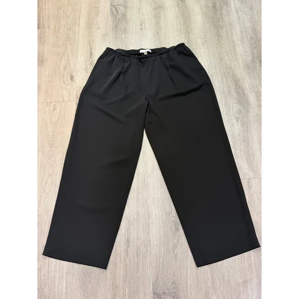 Kasper Plus Size 2X Black Pull-On Pants Stretch Wide Leg Career Trousers - Image 2