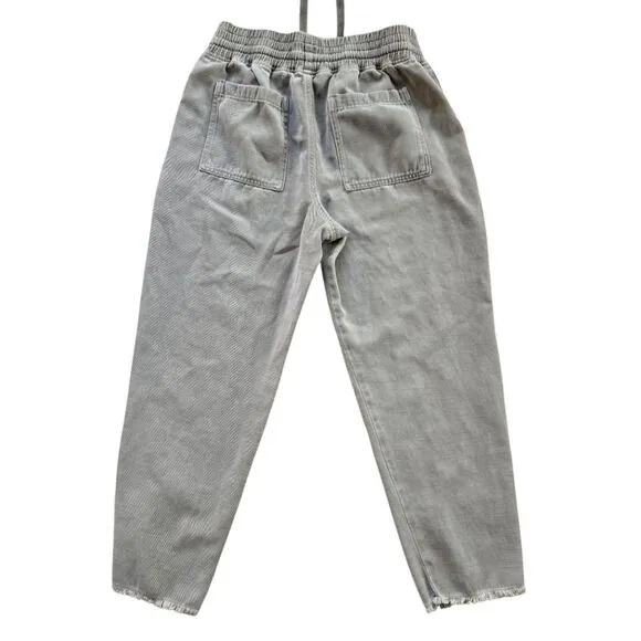 Zara‎ -172 Women's Grey Denim Joggers Raw Hem Size Medium - Image 3