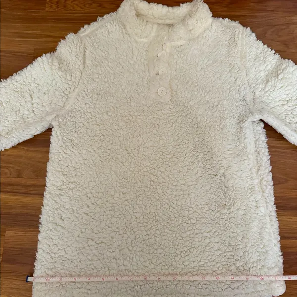 White Sherpa Fleece Pullover (S) - Image 4