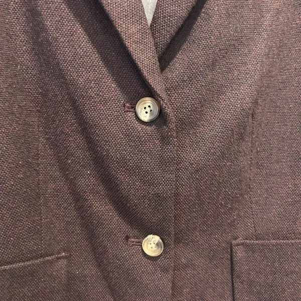 Gap The Academy Blazer Womens 10 Burgundy Wool Blend Two Button Tailored Jacket - Image 2