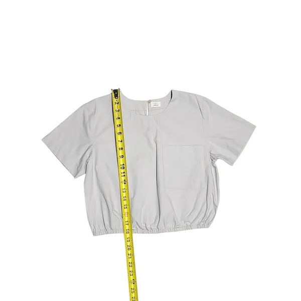 Aritzia Wilfred Cotton Lausanne Blouse in Lune (grey) in size Medium - Image 6